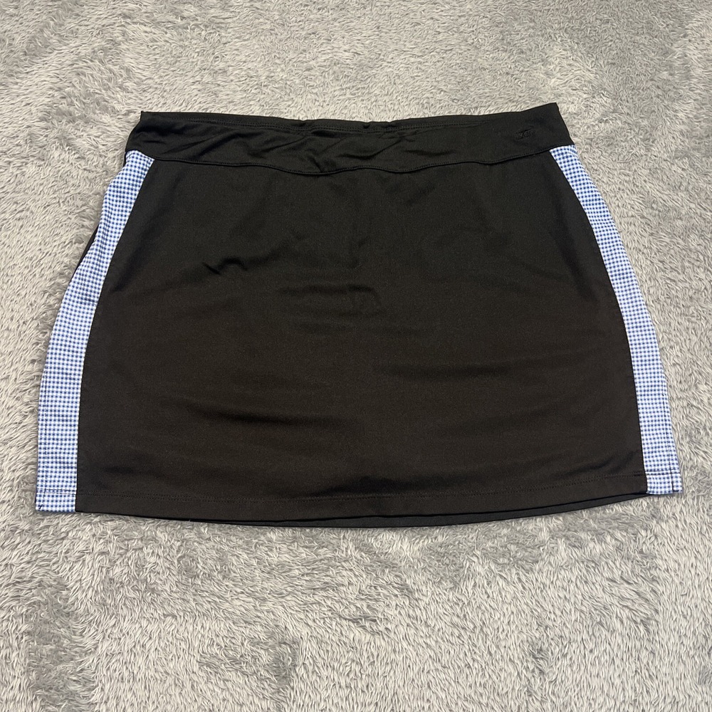 IZODβ Women's PerformX Golf Tennis Skort Black Blue Gingham Large Active Skirt